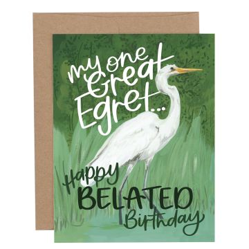 One Great Egret Birthday Greeting Card